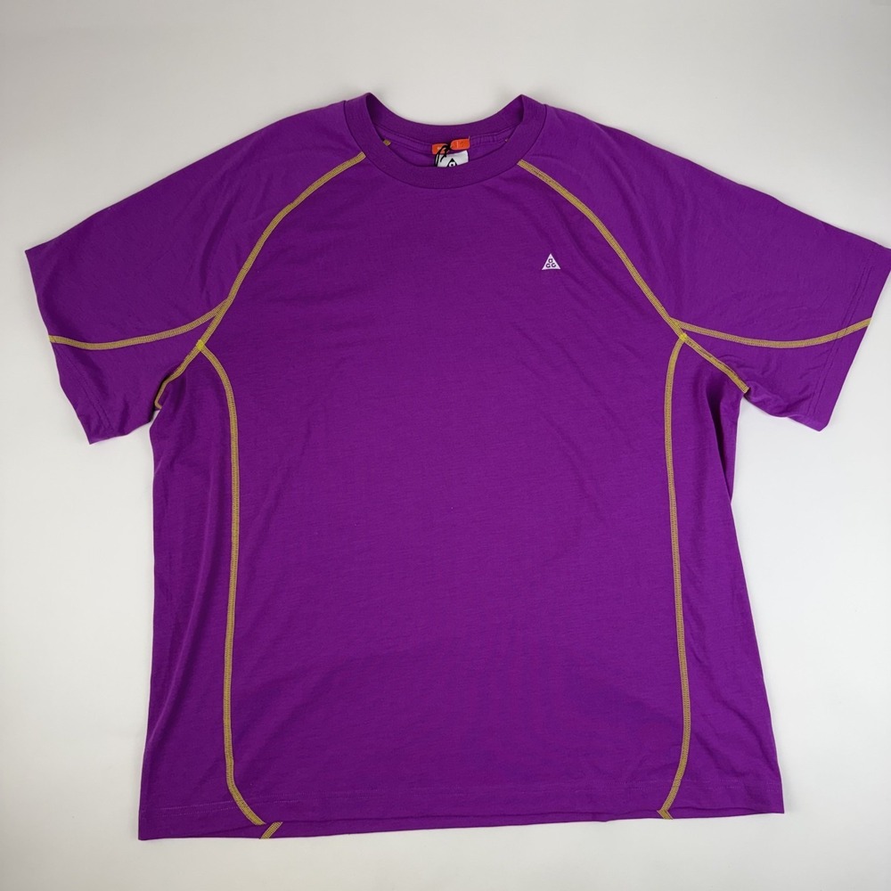 New Mens Nike ACG Goat Rocks Dri-FIT ADV UV Purple Short-Sleeve Top Size Large